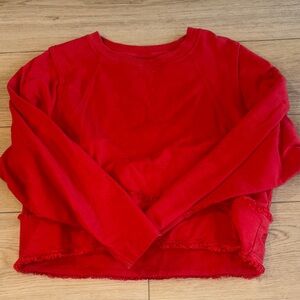Cropped Red Long Sleeve Sweatshirt- Free People